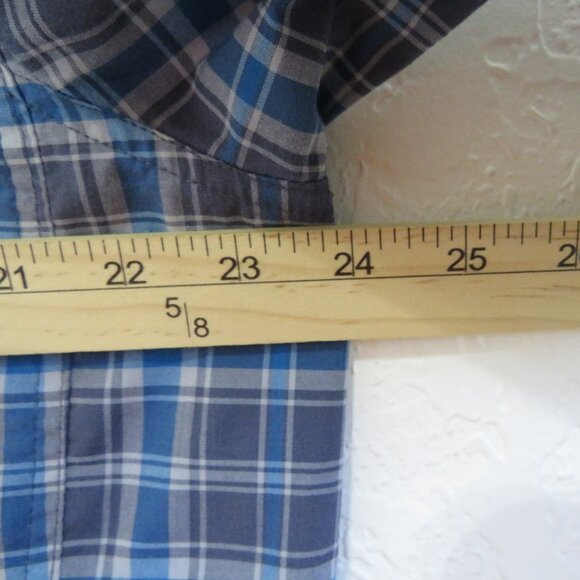 L.L.Bean* Men's Long Tab Sleeve Button Down Curved Hem Plaid Pocket Shirt~ LT - Picture 7 of 11